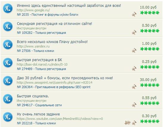 Заработок на выполнении заданий в интернете